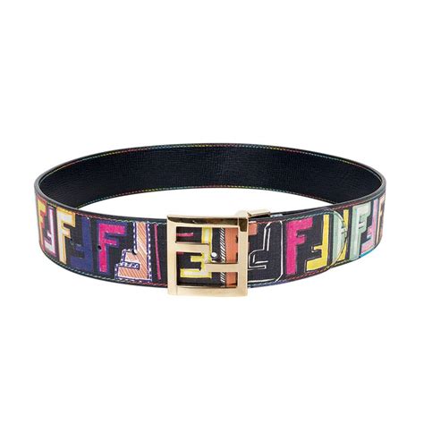 black colorful fendi belt